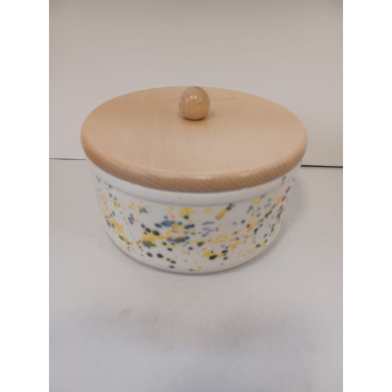 Biscottiera con coperchio in legno