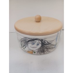 Biscottiera con coperchio in legno