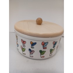 Biscottiera con coperchio in legno