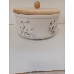 Biscottiera con coperchio in legno