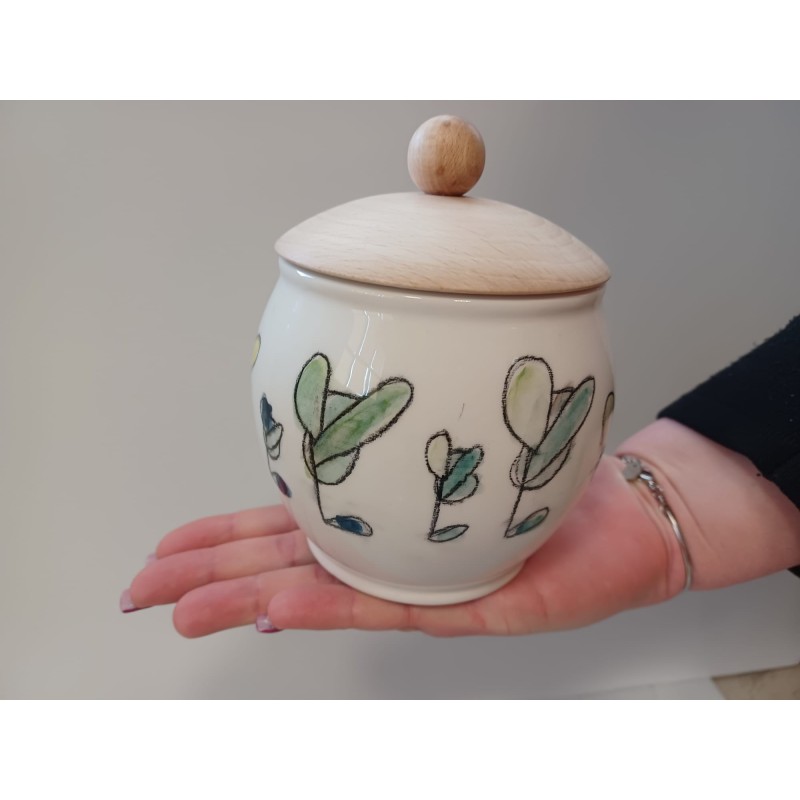 Zuccheriera piccola con tappo in legno